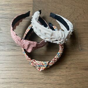 Stylish Headband Trio with Pearls and Woven